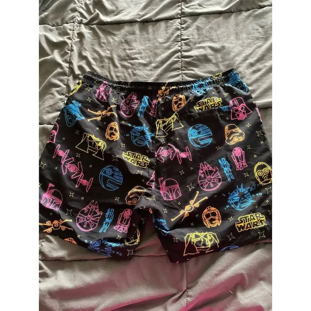 Star Wars Men's Neon Print Swim Trunks Multicolor Size M - Picture 4 of 4
